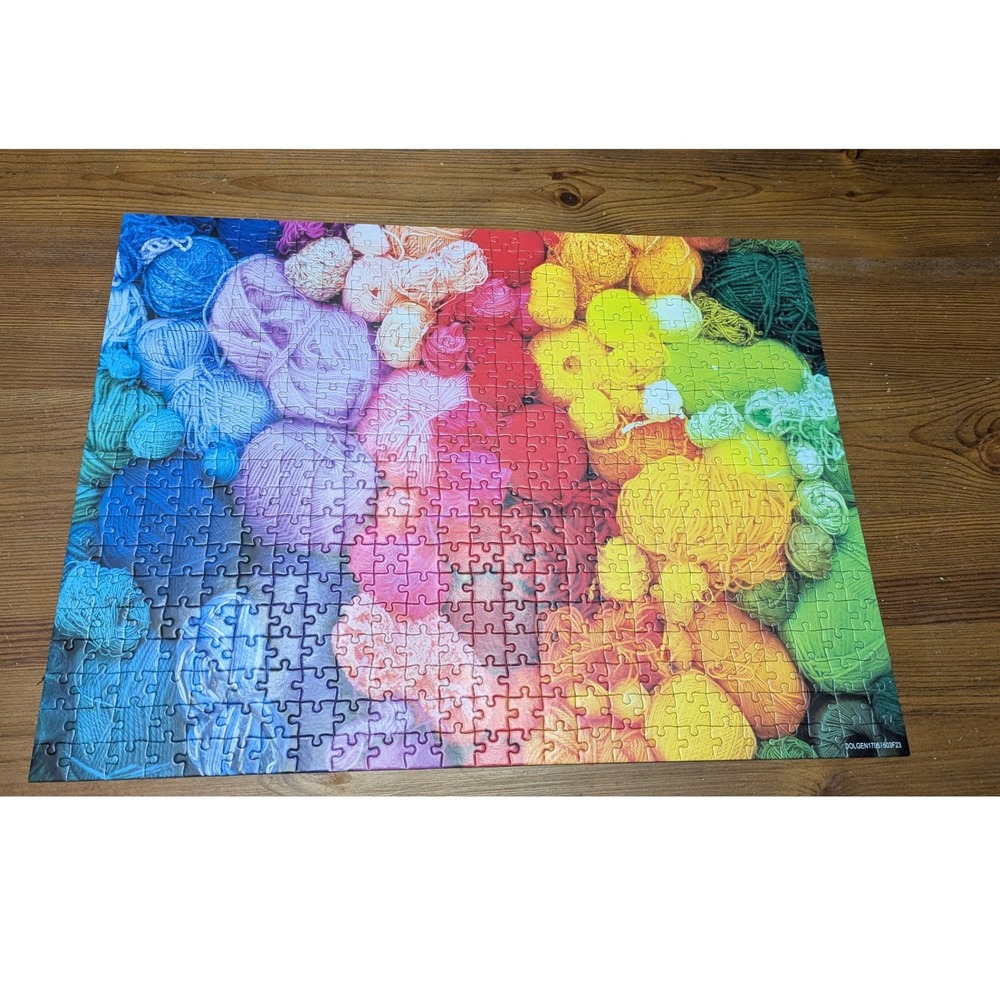 Concord Puzzle Co 500 Piece Jigsaw Puzzle Colored Balls of Yarn Rainbow - Picture 2 of 4
